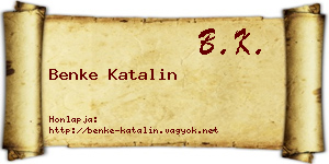 Benke Katalin névjegykártya
