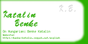 katalin benke business card